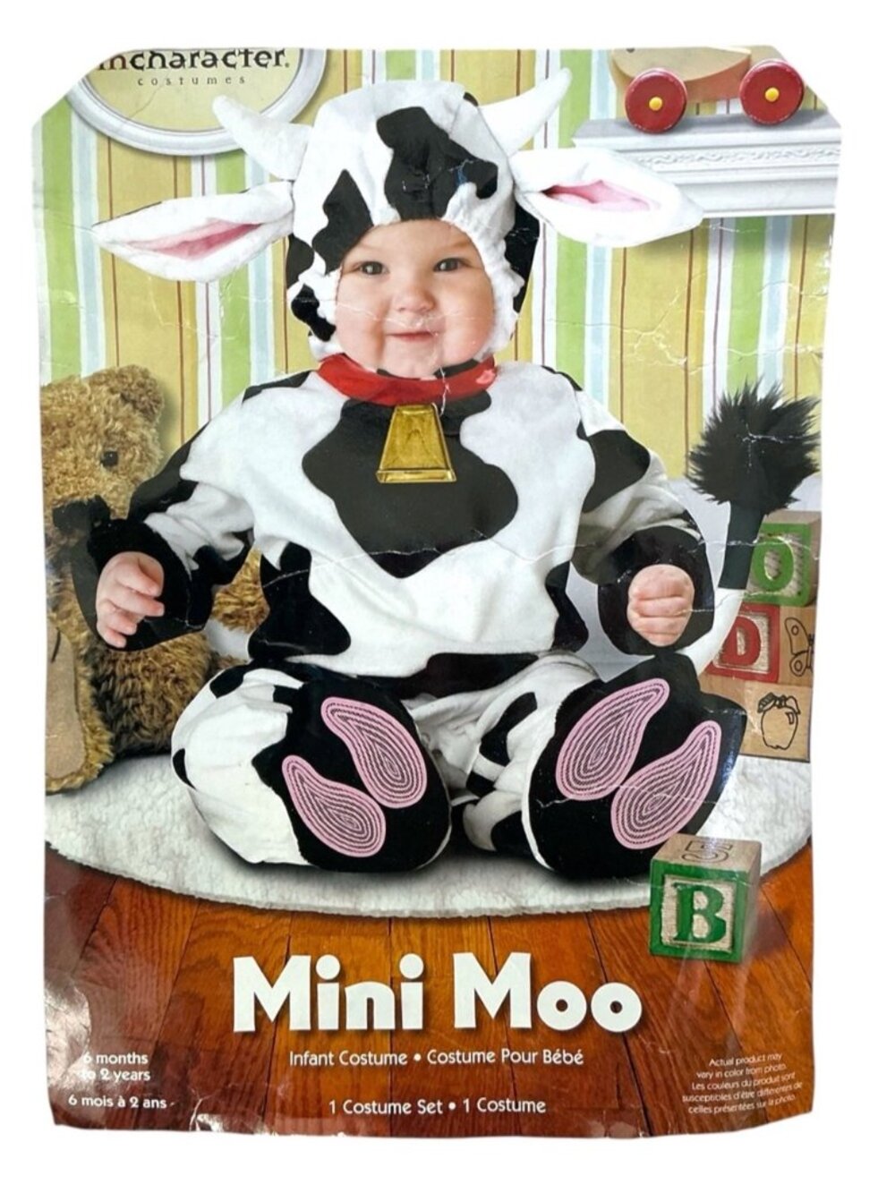 Costume Mini Moo Cow Jumpsuit Hat Booties Baby Unisex 6 mo to 2 yrs